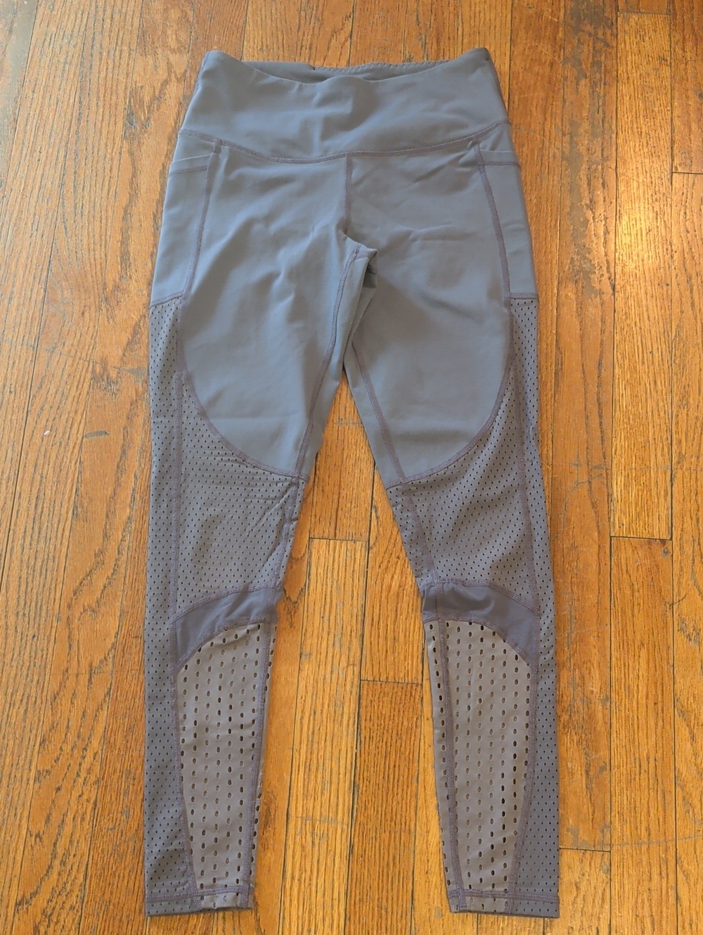 Victoria's Secret High-Waist Mesh Panel Leggings - Grey And Purple
